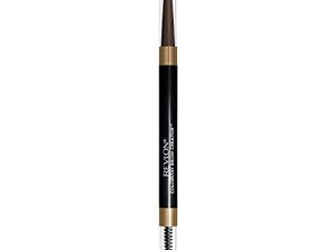 قلم حواجب وبودرة من ريفلون ، ColorStay Brow Creator 2-in-1 Eye Makeup with Spoolie ، تدوم طويلاً برأس دقيق ، 610 Dark Brown، 0.23 Oz