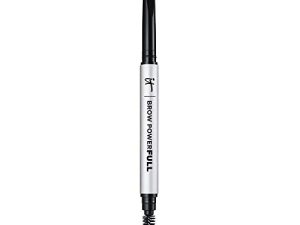 IT Cosmetics Brow Powerfull ، Universal Taupe - قلم حواجب عالمي مع طرف مثلث - يوفر حجمًا وتشكيلًا جريئًا - تركيبة مقاومة للتزحزح - ملف مدمج - 0.012 أونصة