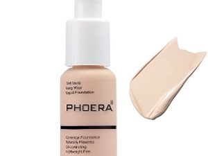 PHOERA Foundation ، كريم أساس سائل ناعم غير لامع للتحكم في الزيت ، تغطية كاملة للوجه. (101 # بورسلين)