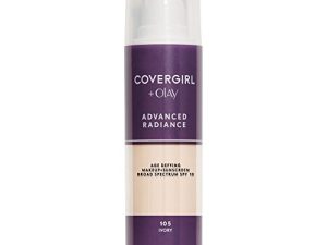 مؤسسة COVERGIRL Advanced Radiance التي تتحدى علامات تقدم السن ، كريم أساس سائل ، 1.0 أونصة سائلة ، أساس مضاد للشيخوخة ، كريم أساس للتجاعيد ، كريم أساس خالٍ من القسوة ، تركيبة مقاومة للشيخوخة ، تغطية قابلة للزيادة