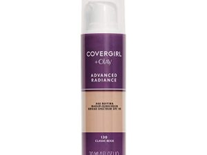 كريم الأساس COVERGIRL Advanced Radiance الذي يتحدى علامات تقدم السن ، كريمي طبيعي 120 ، 1 أونصة (قد تختلف العبوة) قاعدة أساس سائل