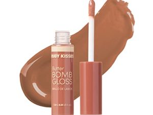 Ruby Kisses Lip Gloss Butter Bomb Gloss ملمع الشفاه غير اللاصق فيتامين E مكياج الشفاه الطبيعي الطبيعي - 7.8 مل (0.26 أونصة سائلة) (عارية)