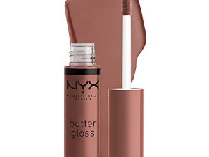 NYX Professional MAKEUP زبدة سكر بني لامع ، ملمع شفاه غير لاصق - باترسكوتش (بني فاتح محايد)