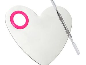 Necitorix Mixing Palette ، علبة خلط مكياج من الفولاذ المقاوم للصدأ ، أداة مكياج لخلط طلاء جل الأظافر ، Cosmestic (قلب صغير)
