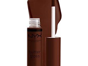 NYX Professional MAKEUP زبدة سكر بني لامع ، ملمع شفاه غير لاصق - كيك لافا (بني غني)