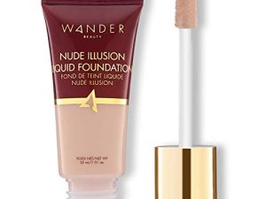 كريم الأساس السائل - مصحح اللون - كريم الأساس السائل WANDER BEAUTY NUDE ILLUSION السائل - مكياج نباتي ، قابل للبناء ، لمسة نهائية طبيعية مشرقة. خافي عيوب البقع ، يغطي البقع والاحمرار وتغير اللون