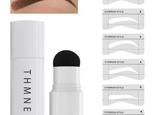 مجموعة أدوات رسم الحواجب وختم الحاجب والتشكيل بخطوة واحدة ، مجموعة ختم الحواجب المقاومة للماء (بني داكن)