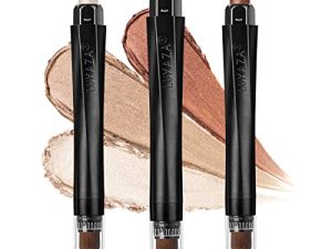 LUXAZA 3PCS Eyeshadow Stick ، Champagne Metallic and Shimmer Eye Shadow Pencil Crayon Brightener Makeup مع تركيبة مقاومة للتجعد ، مجموعة ظلال عيون وقلم تحديد مقاومة للماء وطويلة الأمد