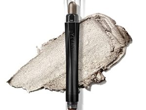 LUXAZA Eye Shadow Stick ، مكياج فردي كريمي مع فرشاة دمج ، عصا تفتيح العين ، قلم كونتور برونزي ، محدد عيون ، Smooth Metallic # 06 Smoky Grey Pearl