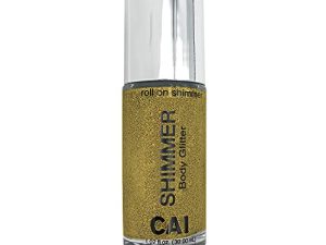 CAI Beauty NYC Gold Glitter | سهل التطبيق ، سهل الإزالة | رول اون لامع للجسم والوجه والشعر | بريق مستحضرات التجميل الثلاثية الأبعاد