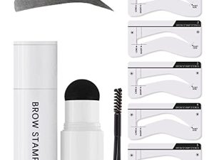 CMNRO Eyebrow Stamp Stencil Kit Dark Brown Perfect Brow Stamp Shaping Set Stamp Waterproof Eyebrow Stamp (بني غامق)