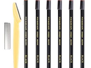 6 قطع أسود اللون مقاوم للماء قلم الحواجب الوشم ماكياج ومستلزمات Microblading - مجموعة قلم الحواجب الدائم في أقلام الحواجب المقاومة للماء - مجموعة أقلام الحواجب لوضع العلامات