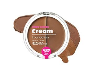 كريم الأساس Ruby Kisses Cream Foundation 3D Face Creator 2-Color Foundation and Concealer ، 12 ساعة يدوم طويلاً ، تغطية متوسطة إلى كاملة (المستوى 14)