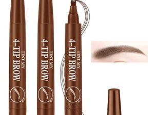 3 قطع من أقلام تحديد الحواجب ، قلم تاتو الحواجب Microblading ، قلم تحديد الحواجب ، قلم الحواجب مع أداة تطبيق طرف شوكة صغيرة ، قلم تحديد الحواجب يدوم طويلاً ومقاوم للماء ومقاوم للتلطخ (بني فاتح)