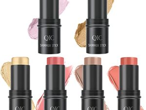 6 ألوان Contour Stick Highlighter Stick و Cream Blush Stick Kit ، يضيء الوجه وقلم رصاص لتظليل البرونز ، وعصي مكياج لتشكيل الوجه للوجنتين & للشفاه والعيون