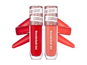 COLORGRAM Thunderbolt Tint Lacquer - True Beauty K-Drama Makeup ، طلاء شفاه لامع طويل الأمد ومرطب (0.2 أونصة سائلة (مجموعتان) ، مجموعتان (# 8 ، # 9))