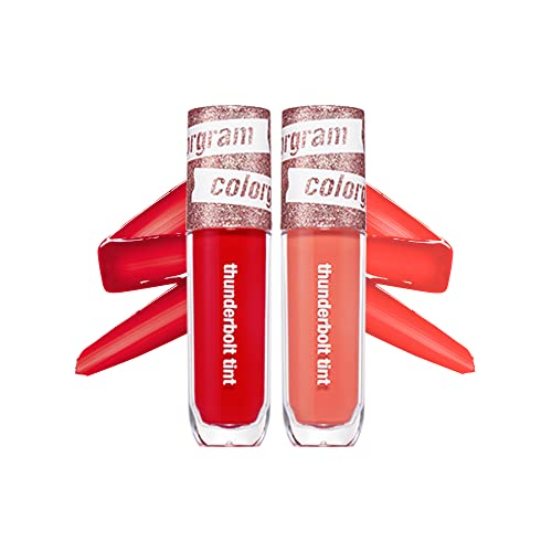 COLORGRAM Thunderbolt Tint Lacquer - True Beauty K-Drama Makeup ، طلاء شفاه لامع طويل الأمد ومرطب (0.2 أونصة سائلة (مجموعتان) ، مجموعتان (# 8 ، # 9)) COLORGRAM Thunderbolt Tint Lacquer - True Beauty K-Drama Makeup ، طلاء شفاه لامع طويل الأمد ومرطب (0.2 أونصة سائلة (مجموعتان) ، مجموعتان (# 8 ، # 9))