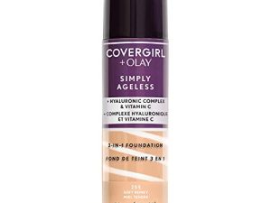 COVERGIRL + OLAY Simply Ageless 3-in-1 Liquid Foundation ، Soft Honey ، 1 أونصة سائلة (عبوة من 1)