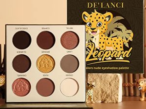 باليت ظلال العيون من ديلانسي نيود براون ، 9 ألوان محايدة دافئة Naked Basics Matte Shimmers Makeup Palette For Hazel Eyes ، Smokey Dark Toned Rich Pigmented Rich Pigment، Leopard-Leopard