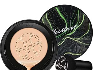 كريم أساس BliBling Air Cushion CC كريم أساس الفطر ، كريم بي بي المرطب ، كونسيلر غير لامع يدوم طويلاً (كريم CC + رأس فطر / طبيعي) (1 قطعة / طبيعي)