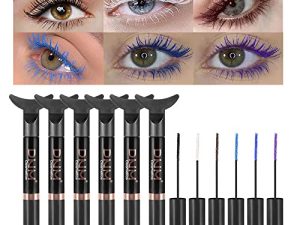 ماسكارا DNM ملونة للرموش ، ماسكارا ملونة بتصميم حورية البحر مقاومة للماء ، 6 قطع / مجموعة ، أسود ، أبيض ، أزرق ، بنفسجي ، بني