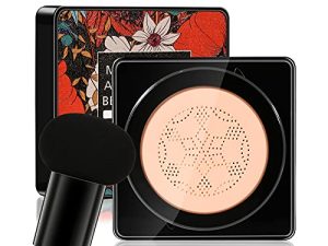 ELAIMEI Mushroom Head Air Cushion CC كريم ، كريم BB ، خافي عيوب مرطب ، قاعدة مكياج BB مرطبة تدوم طويلاً مع إسفنجة مكياج الفطر ، سهلة التطبيق ، دائرية (طبيعية)