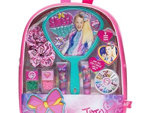 JoJo Siwa - مجموعة أنشطة تجميلية لحقيبة الظهر للفتيات من Townley Girl ، للأعمار من 3 سنوات فما فوق ، بما في ذلك Scrunchie ، مرآة ، طلاء الأظافر ، ملمع الشفاه والمزيد ، للحفلات والنوم والتجميل