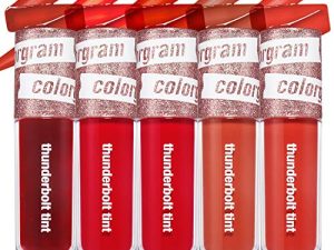 COLORGRAM Thunderbolt Tint Lacquer - True Beauty K-Drama Makeup ، طلاء شفاه لامع طويل الأمد ومرطب (0.2 أونصة سائلة (5 مجموعات) ، 5 مجموعات (# 1 ، # 2 ، # 3 ، # 4 ، # 6))