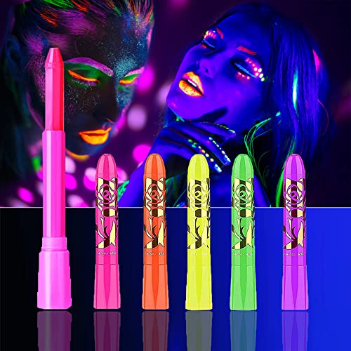 أقلام تلوين للوجه والجسم Saturey Glow in The Black Light ، ألوان نيون بلاك لايت متوهجة للجسم ، ألوان وجه فلورسنت لمستلزمات الحفلات المتوهجة ، هدايا عيد الميلاد من ماردي غرا ، 6 قطع أقلام تلوين للوجه والجسم Saturey Glow in The Black Light ، ألوان نيون بلاك لايت متوهجة للجسم ، ألوان وجه فلورسنت لمستلزمات الحفلات المتوهجة ، هدايا عيد الميلاد من ماردي غرا ، 6 قطع