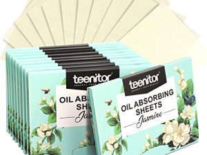 جهاز Teenitor 1000 عدد من الأوراق الماصة للزيوت ، ورق تنشيف الزيت ، مناديل ماصة للزيت ، طبقة غشاء للتحكم في الزيت الطبيعي للوجه للعناية بالبشرة الدهنية للرجال والنساء - الياسمين