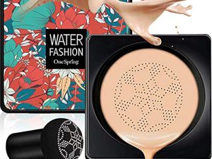 كريم أساس Lulesi Air Cushion CC ، كريم أساس فطر ، كريم بي بي المرطب ، كونسيلر غير لامع يدوم طويلاً ، حتى لون البشرة ، برايمر أساسي مع إسفنجة مكياج الفطر