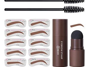 Carlos-CCC Eyebrow Stamp ، مجموعة طلاء الحواجب المقاومة للماء ، مجموعة تشكيل الحواجب بخطوة واحدة ، مجموعة بودرة ماكياج الحواجب طويلة الأمد للنساء (بني فاتح)