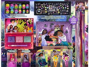 ديزني إنكانتو - مجموعة مكياج Townley Girl Glow in the Dark التجميلية تتضمن مجموعة أدوات تجميل الأظافر والشعر والوجه مع حقيبة للفتيات ، للأعمار من 3 سنوات فما فوق ، مثالية للحفلات والنوم والتجميل